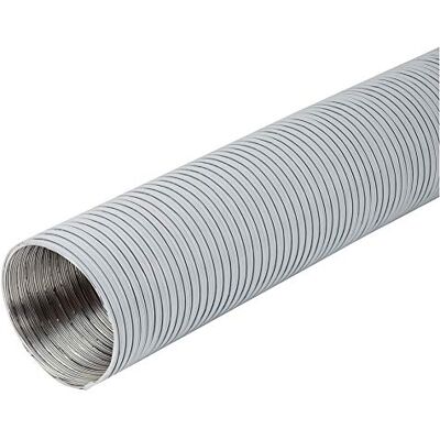 EUROPLAST Ø 120 mm Conduto de ar flexível para exaustor extrator, ar condicionado, extrator, secador, mangueira de escape semi-rígida de 1,5 m, dutos de ventilação, alumínio branco EUROPLAST Ø 120 mm Conduto de ar flexível para exaustor extrator, ar condicionado, extrator, secador, mangueira de escape semi-rígida de 1,5 m, dutos de ventilação, alumínio branco