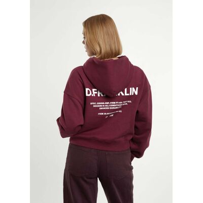 Sweat Com Capuz Mulher – D.Franklin – Worldwide Crop Hoodie Wine - Tamanho M - Cor Red Sweat Com Capuz Mulher – D.Franklin – Worldwide Crop Hoodie Wine - Tamanho M - Cor Red