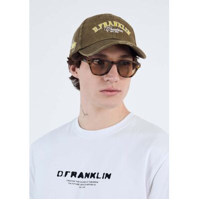 Boné D.Franklin para homem e mulher - Varsity Washed Cap Verde Militar Green UNI Boné D.Franklin para homem e mulher - Varsity Washed Cap Verde Militar Green UNI