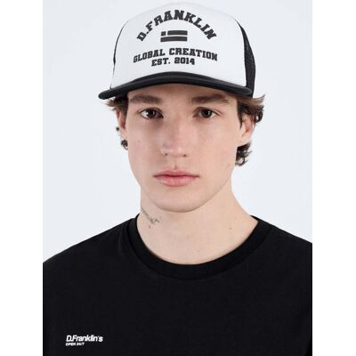 Boné D.Franklin para homem e mulher - Puff Print Trucker Cap Preto-Branco Black UNI Boné D.Franklin para homem e mulher - Puff Print Trucker Cap Preto-Branco Black UNI
