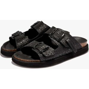 Sandálias de Couro Confortáveis D.Franklin - Chinelos D.Franklin – Vibe Sandals Buckle Glitter Black - Feitas em Espanha Sandálias de Couro Confortáveis D.Franklin - Chinelos D.Franklin – Vibe Sandals Buckle Glitter Black - Feitas em Espanha