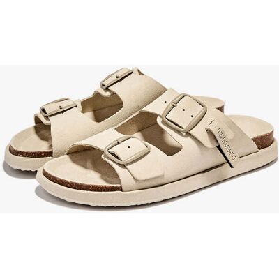 Sandálias de Couro Confortáveis D.Franklin - Chinelos D.Franklin – Vibe Sandals Buckle Beige - Feitas em Espanha Sandálias de Couro Confortáveis D.Franklin - Chinelos D.Franklin – Vibe Sandals Buckle Beige - Feitas em Espanha