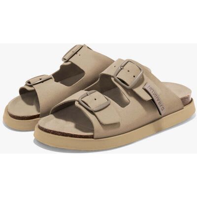 Sandálias de Couro Confortáveis D.Franklin - Chinelos D.Franklin – Vibe Sandals Buckle Taupe - Feitas em Espanha Sandálias de Couro Confortáveis D.Franklin - Chinelos D.Franklin – Vibe Sandals Buckle Taupe - Feitas em Espanha