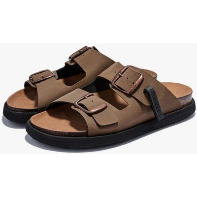 Sandálias de Couro Confortáveis D.Franklin - Chinelos D.Franklin – Vibe Sandals Buckle Brown Nobuck / Rose - Feitas em Espanha Sandálias de Couro Confortáveis D.Franklin - Chinelos D.Franklin – Vibe Sandals Buckle Brown Nobuck / Rose - Feitas em Espanha