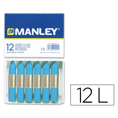 Lápis de Cera Manley 12 Unidades Azul Celeste Lápis de Cera Manley 12 Unidades Azul Celeste