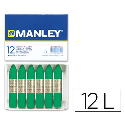Lápis de Cera Manley 12 Unidades Verde Natural Lápis de Cera Manley 12 Unidades Verde Natural