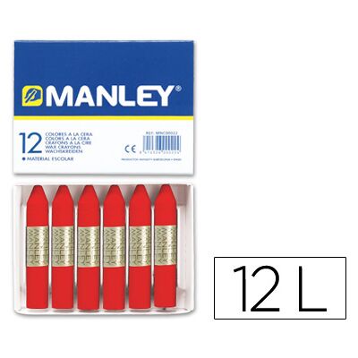 Lápis de Cera Manley 12 Unidades Vermelho Escarlata Lápis de Cera Manley 12 Unidades Vermelho Escarlata