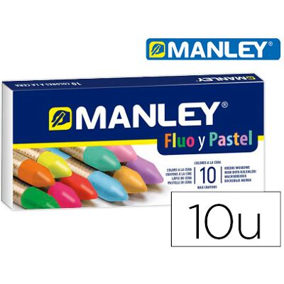 Lápis de Cera Manley Fluor e Pastel Caixa de 10 Cores Sortidas Lápis de Cera Manley Fluor e Pastel Caixa de 10 Cores Sortidas