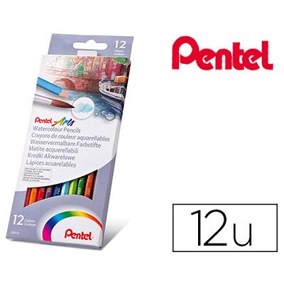 Lápis de Cores Pentel Aguarelaveis Caixa de 12 Unidades Lápis de Cores Pentel Aguarelaveis Caixa de 12 Unidades