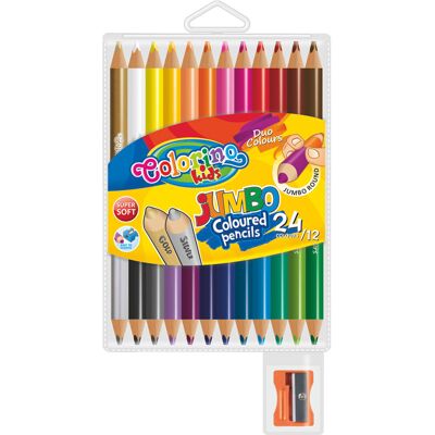 Lápis de Cor COLORINO Jumbo Redondo - 12 Pçs, 24 Cores Lápis de Cor COLORINO Jumbo Redondo - 12 Pçs, 24 Cores
