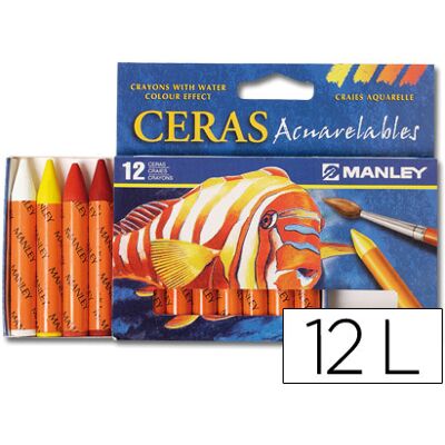 Lapis De Cera Manley Aguareláveis C/12 Sortidos - MANLEY Lapis De Cera Manley Aguareláveis C/12 Sortidos - MANLEY