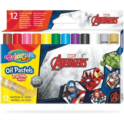 Caixa 12 Cores Óleo Pastel Colorino Disney Avengers - COLORINO Caixa 12 Cores Óleo Pastel Colorino Disney Avengers - COLORINO