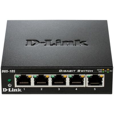 Switch de Rede Não-Gerido L2 Gigabit Ethernet 1000 Mbit/s Preto (5 Portas) - D-LINK Switch de Rede Não-Gerido L2 Gigabit Ethernet 1000 Mbit/s Preto (5 Portas) - D-LINK