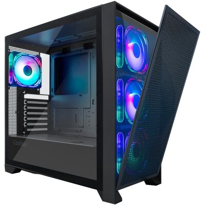 Caixa ATX GE2000 DualView Vidro Temperado (Preto) - COOLBOX Caixa ATX GE2000 DualView Vidro Temperado (Preto) - COOLBOX