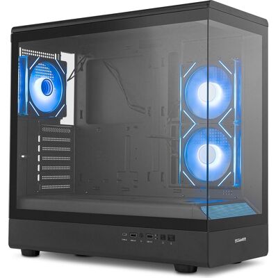 Caixa ATX Hummer Signal ARGB Frameless Tempered Glass (Preto) - NOX Caixa ATX Hummer Signal ARGB Frameless Tempered Glass (Preto) - NOX