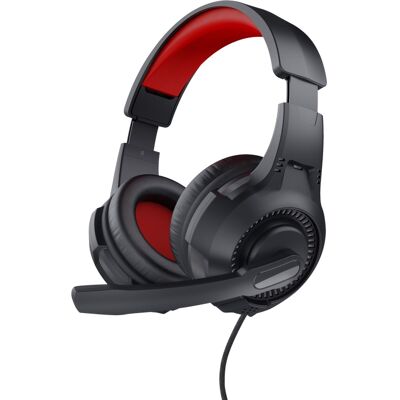 Auscultadores Headset Gaming c/ Fios Jack 3.5mm (Preto/Vermelho) - TRUST Auscultadores Headset Gaming c/ Fios Jack 3.5mm (Preto/Vermelho) - TRUST