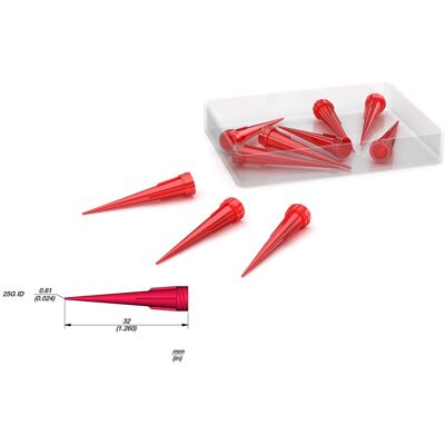 Pack 10x Ponteiras Dispensadoras de Pasta de Soldar 25G (0,25 mm) - JBC Pack 10x Ponteiras Dispensadoras de Pasta de Soldar 25G (0,25 mm) - JBC