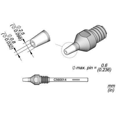 Bico Dessoldar p/ Dessoldador (Ø 0,8mm) - JBC Bico Dessoldar p/ Dessoldador (Ø 0,8mm) - JBC