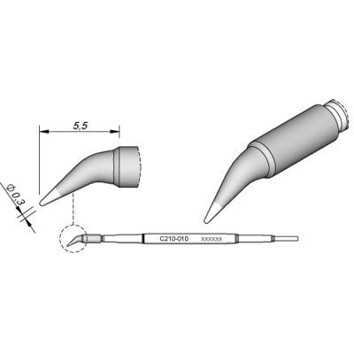 Ponta Curva p/ Ferro Soldar Advanced (Ø 0,3mm) - JBC Ponta Curva p/ Ferro Soldar Advanced (Ø 0,3mm) - JBC