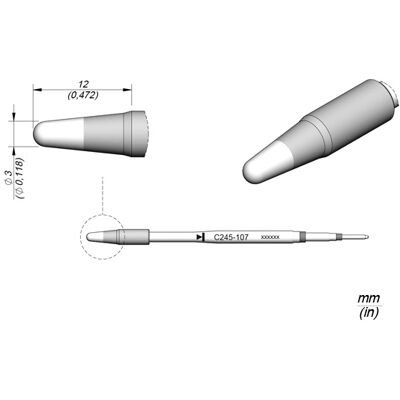 Ponta p/ Utensilio de Mão T245-PA (Ø 3mm HT) - JBC Ponta p/ Utensilio de Mão T245-PA (Ø 3mm HT) - JBC