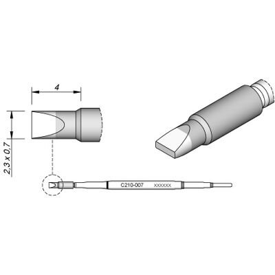 JBC Tools Ponta de solda com forma de goiva - Alta condutividade térmica JBC Tools Ponta de solda com forma de goiva - Alta condutividade térmica