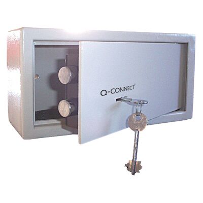 Cofre Q-Connect Capacidade 6L c/Acessorios p/Fixar Na Parede Ou Solo Ferro c/ Duplo Passador Cofre Q-Connect Capacidade 6L c/Acessorios p/Fixar Na Parede Ou Solo Ferro c/ Duplo Passador
