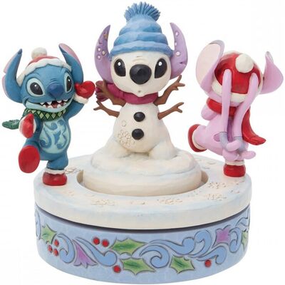 Figura Disney! Stitch & Angel c/ Boneco de Neve Rotativo - PALADONE Figura Disney! Stitch & Angel c/ Boneco de Neve Rotativo - PALADONE