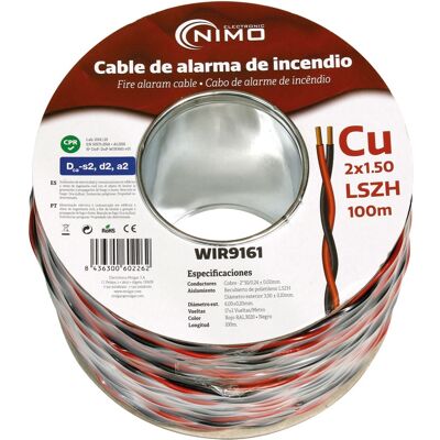 Bobine Cabo Trançado p/ Alarme de Incêndio em Cobre 2x 1,5mm² (100 mts) - NIMO Bobine Cabo Trançado p/ Alarme de Incêndio em Cobre 2x 1,5mm² (100 mts) - NIMO