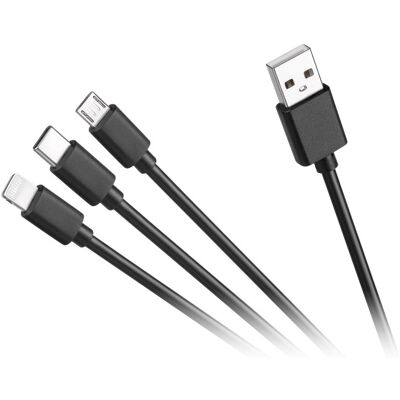 CABLETECH Cabo "3-EM-1" USB A Macho - LIGHTNING/microUSB/USB-C (1,2 mts) CABLETECH Cabo "3-EM-1" USB A Macho - LIGHTNING/microUSB/USB-C (1,2 mts)