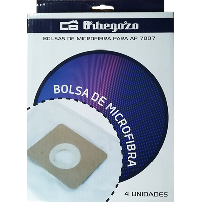 Pack 4x Bolsas Microfibra p/ Aspirador AP 7007 - ORBEGOZO Pack 4x Bolsas Microfibra p/ Aspirador AP 7007 - ORBEGOZO