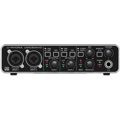 Interface Áudio 2x4 USB c/ Pré-Amplificadores de Microfone Midas - BEHRINGER Interface Áudio 2x4 USB c/ Pré-Amplificadores de Microfone Midas - BEHRINGER