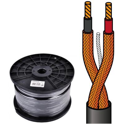 NIMO Bobine Cabo Microfone Stereo 2 Condutores + Malha (100 mts) NIMO Bobine Cabo Microfone Stereo 2 Condutores + Malha (100 mts)
