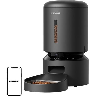Dispensador de Comida Inteligente Granary 5L c/ Câmara (Preto) - PETLIBRO Dispensador de Comida Inteligente Granary 5L c/ Câmara (Preto) - PETLIBRO