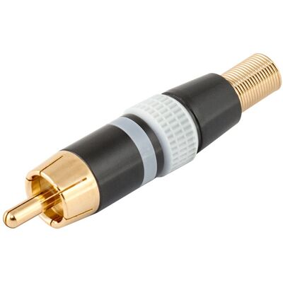 NIMO Ficha RCA Metálica Macho c/ Anel Branco NIMO Ficha RCA Metálica Macho c/ Anel Branco