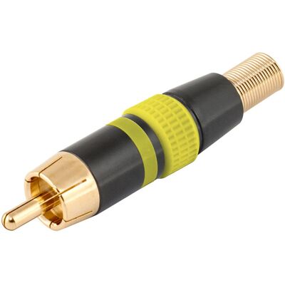 NIMO Ficha RCA Metálica Macho c/ Anel Amarelo NIMO Ficha RCA Metálica Macho c/ Anel Amarelo