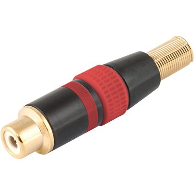 NIMO Ficha RCA Metálica Femea c/ Anel Vermelho NIMO Ficha RCA Metálica Femea c/ Anel Vermelho