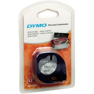 Fita Preto Sobre Metálico (4 mts/1,2cm) - DYMO Fita Preto Sobre Metálico (4 mts/1,2cm) - DYMO