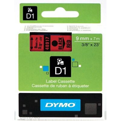 Fita Preto Sobre Vermelho (7 mts/0,9cm) - DYMO Fita Preto Sobre Vermelho (7 mts/0,9cm) - DYMO