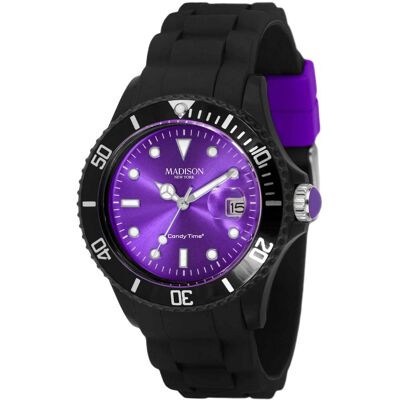 Relógio Analógico U4486-01 40MM (Preto / Roxo) - MADISON Relógio Analógico U4486-01 40MM (Preto / Roxo) - MADISON