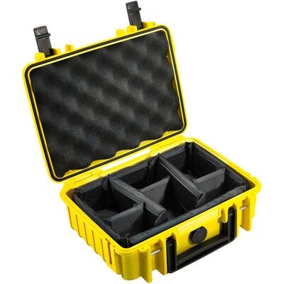 Caixa de Transporte Type 1000 c/ Divisórias Removíveis p/ Material Fotográfico (Amarelo) - B&W Caixa de Transporte Type 1000 c/ Divisórias Removíveis p/ Material Fotográfico (Amarelo) - B&W