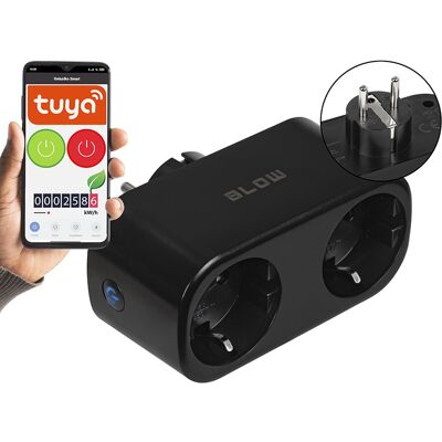 Tomada Dupla Inteligente Wi-Fi TUYA 3600W (Preto) - BLOW Tomada Dupla Inteligente Wi-Fi TUYA 3600W (Preto) - BLOW