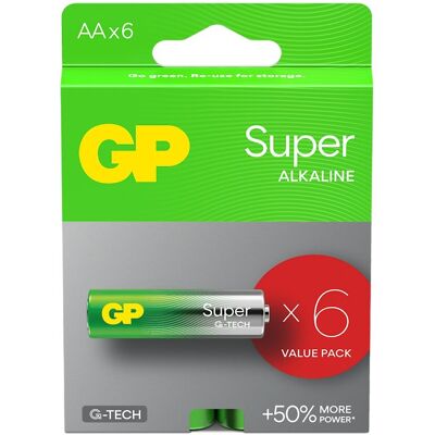 Blister 6 Pilhas 1,5V Alcalinas LR6 AA - GP Blister 6 Pilhas 1,5V Alcalinas LR6 AA - GP