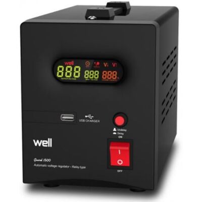 Estabilizador Automático Tensão 1500VA/900W c/ USB - WELL Estabilizador Automático Tensão 1500VA/900W c/ USB - WELL