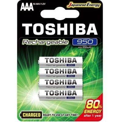 Pilha Recarregável 1,2V AAA Ni-Mh 950mAh - TOSHIBA Pilha Recarregável 1,2V AAA Ni-Mh 950mAh - TOSHIBA