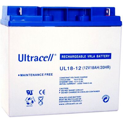 Bateria Chumbo 12V 18Ah (181 x 77 x 167 mm) - Ultracell Bateria Chumbo 12V 18Ah (181 x 77 x 167 mm) - Ultracell
