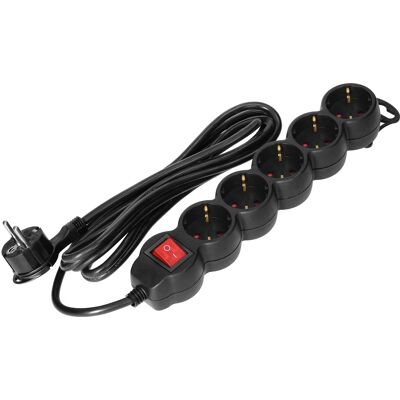 ORNO Extensão Quintupla c/ Interruptor (3 mts) - Preto ORNO Extensão Quintupla c/ Interruptor (3 mts) - Preto