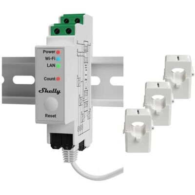 Módulo Medidor de Consumo Trifásico Wi-Fi (2ª Geração) - Shelly Pro 3EM Módulo Medidor de Consumo Trifásico Wi-Fi (2ª Geração) - Shelly Pro 3EM