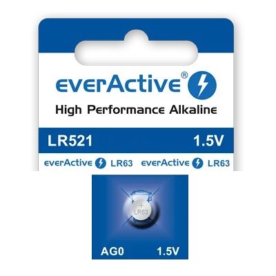 Pilha V379/SR521SW/SR521SW/AG0 1,55V - everActive Pilha V379/SR521SW/SR521SW/AG0 1,55V - everActive