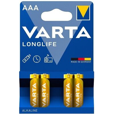 Blister 4x Pilhas Alcalinas LR03 AAA Long Life Extra Power - VARTA Blister 4x Pilhas Alcalinas LR03 AAA Long Life Extra Power - VARTA