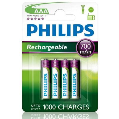 Pilha Recarregável AAA 700mAh 1,2V - PHILIPS Pilha Recarregável AAA 700mAh 1,2V - PHILIPS